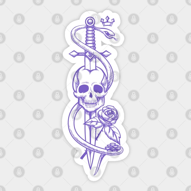 Skull Sword Snake Tattoo Sticker by Ravensdesign